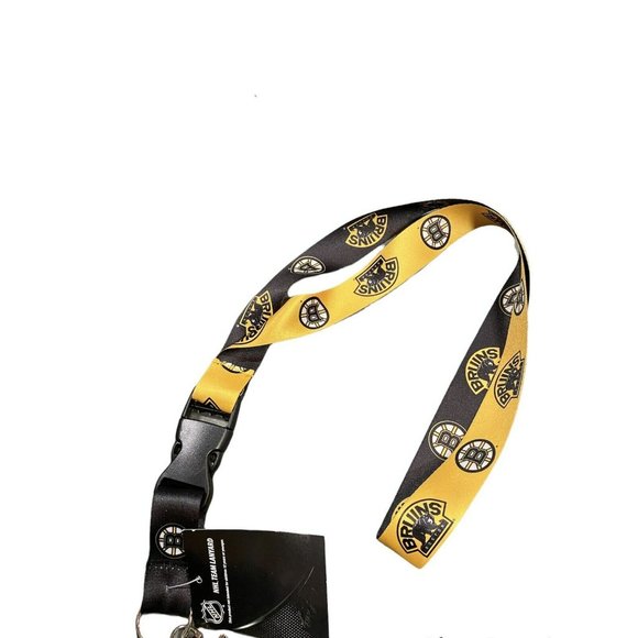 NEW Boston Bruins 2 Tone Lanyard Keychain NHL Licensed with Clip New - Picture 1 of 3
